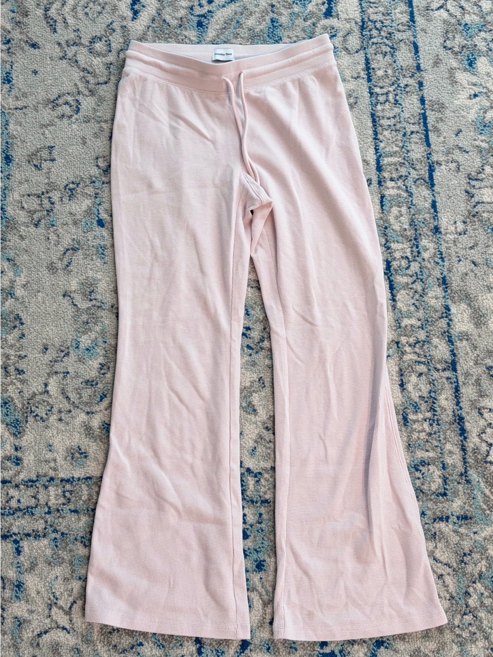 Aritzia Sunday Best Pink Waffle Pants